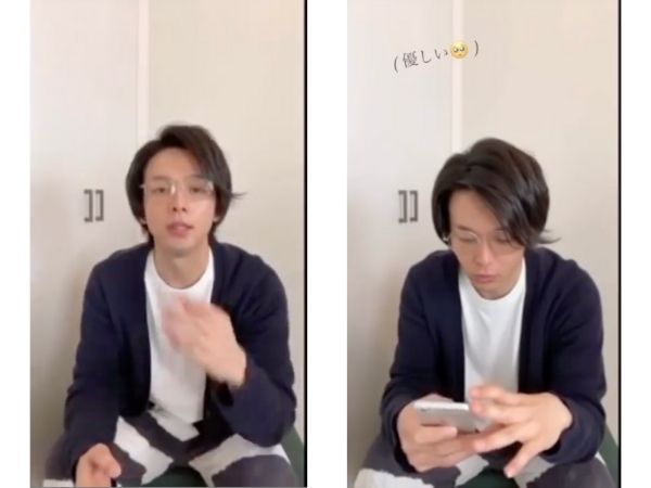 中村倫也が視聴者の質問に答える様子